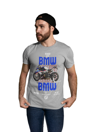 KOSZULKA MĘSKA NA MOTOR MOTOCYKL ŚCIGACZ BMW BIKER LIFE 4