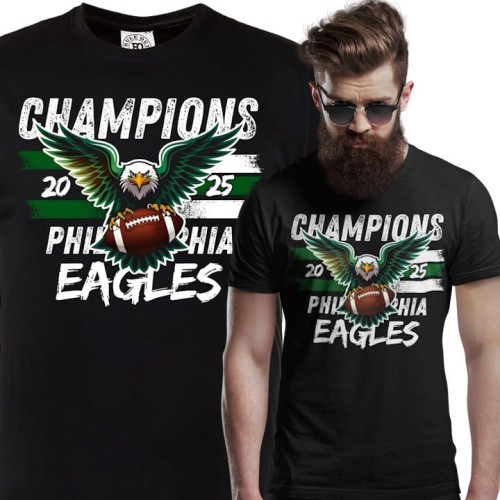 KOSZULKA MĘSKA NFL CHAMPIONS 2025 PHILADELPHIA EAGLES SUPER BOWL 1