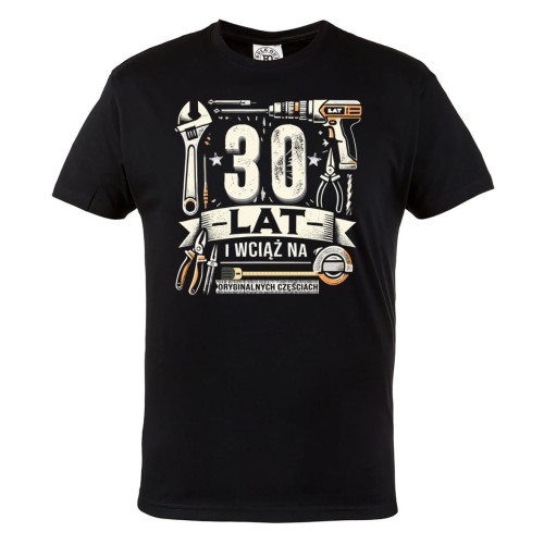 KOSZULKA PREZENT NA 30 URODZINY 30 LAT NA ORYGINALNYCH CZĘŚCIACH TORBA GRATIS 2