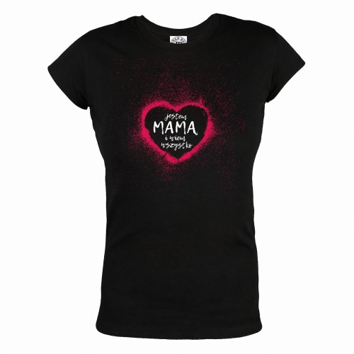 KOSZULKA DAMSKA PREZENT NA DZIEŃ MAMY JESTEM MAMĄ I WIEM WSZYSTKO