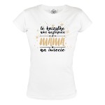 KOSZULKA DAMSKA PREZENT NA DZIEŃ MAMY TĘ KOSZULKĘ NOSI NAJLEPSZA MAMA NA ŚWIECIE