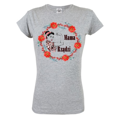 KOSZULKA DAMSKA PREZENT NA DZIEŃ MAMY MAMA RZĄDZI 1