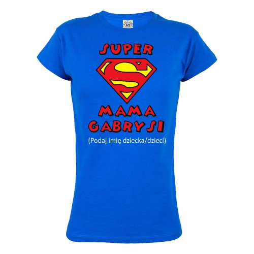 KOSZULKA DAMSKA PREZENT NA DZIEŃ MAMY SUPER MAMA - KOSZULKA PERSONALIZOWANA 1