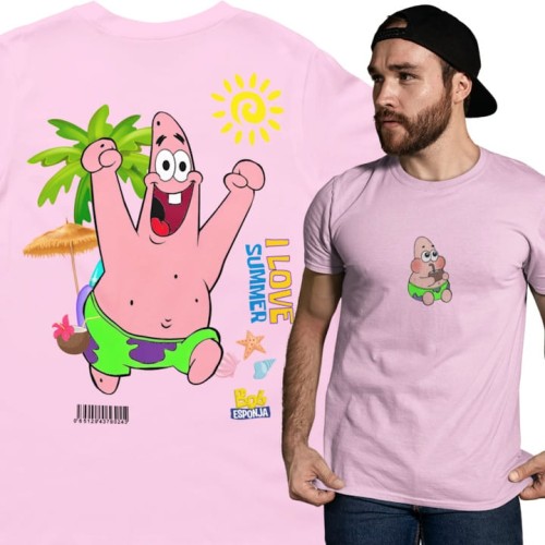 MĘSKA KOSZULKA NA LATO SPONGEBOB I LOVE SUMMER PATRYK ROZGWIAZDA 1