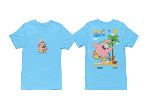 MĘSKA KOSZULKA NA LATO SPONGEBOB I LOVE SUMMER PATRYK ROZGWIAZDA 2