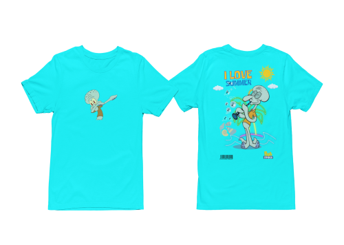 MĘSKA KOSZULKA NA LATO SPONGEBOB I LOVE SUMMER SKALMAR OBŁYNOS 2