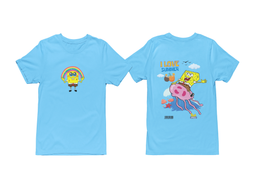 MĘSKA KOSZULKA NA LATO SPONGEBOB KANCIASTOPORTY I LOVE SUMMER 2