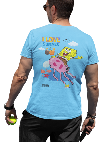 MĘSKA KOSZULKA NA LATO SPONGEBOB KANCIASTOPORTY I LOVE SUMMER 3