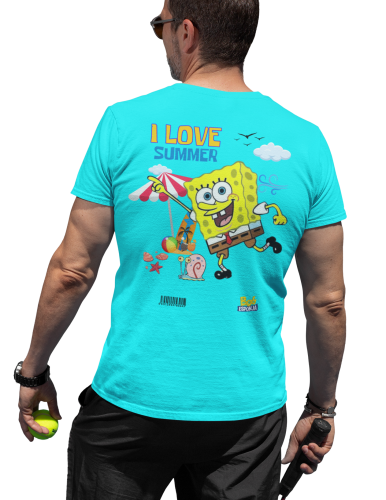 MĘSKA KOSZULKA NA LATO SPONGEBOB KANCIASTOPORTY I LOVE SUMMER 3