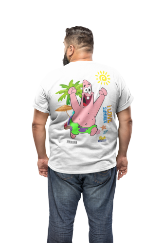 MĘSKA KOSZULKA NA LATO SPONGEBOB I LOVE SUMMER PATRYK ROZGWIAZDA 5