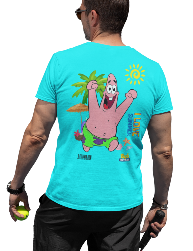 MĘSKA KOSZULKA NA LATO SPONGEBOB I LOVE SUMMER PATRYK ROZGWIAZDA 3