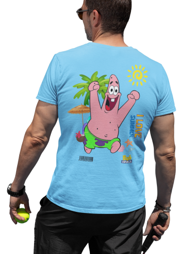 MĘSKA KOSZULKA NA LATO SPONGEBOB I LOVE SUMMER PATRYK ROZGWIAZDA 3