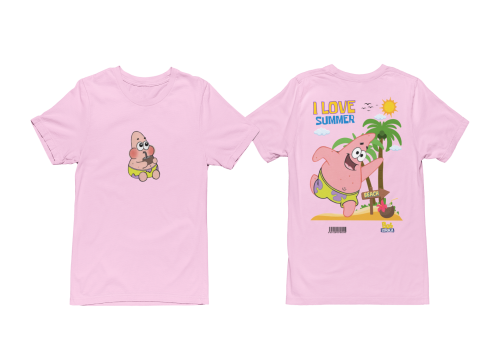 MĘSKA KOSZULKA NA LATO SPONGEBOB I LOVE SUMMER PATRYK ROZGWIAZDA 2