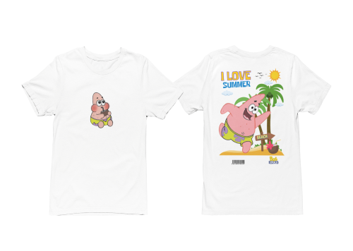 MĘSKA KOSZULKA NA LATO SPONGEBOB I LOVE SUMMER PATRYK ROZGWIAZDA 2