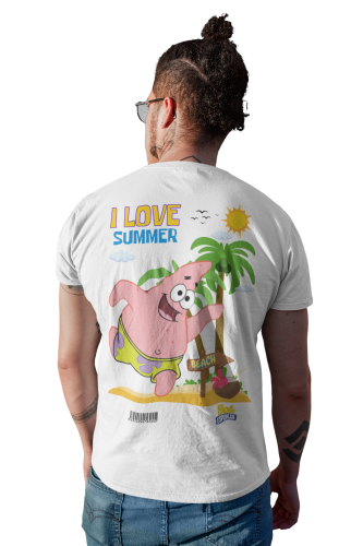 MĘSKA KOSZULKA NA LATO SPONGEBOB I LOVE SUMMER PATRYK ROZGWIAZDA 4
