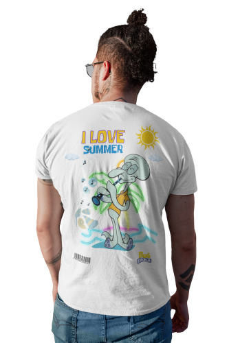 MĘSKA KOSZULKA NA LATO SPONGEBOB I LOVE SUMMER SKALMAR OBŁYNOS 4