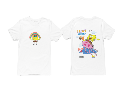 MĘSKA KOSZULKA NA LATO SPONGEBOB KANCIASTOPORTY I LOVE SUMMER 2