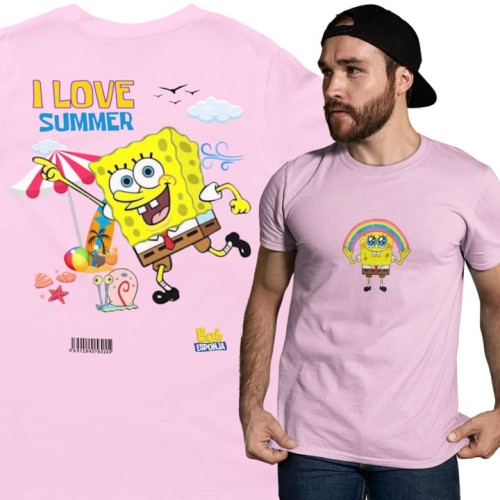 MĘSKA KOSZULKA NA LATO SPONGEBOB KANCIASTOPORTY I LOVE SUMMER 1