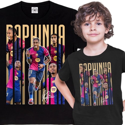 DZIECIĘCA KOSZULKA PIŁKARSKA RAPHINHA PIŁKA NOŻNA FC BARCELONA 1