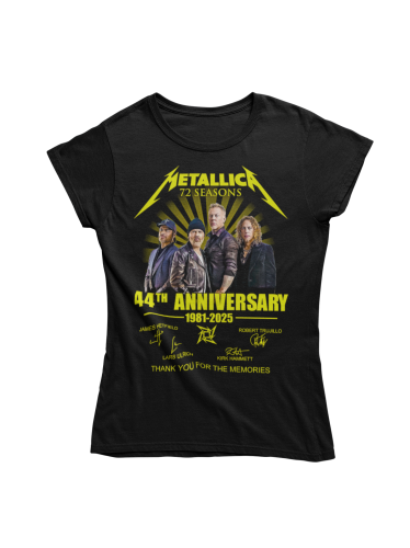 DAMSKA KOSZULKA MUZYCZNA METALLICA NA KONCERT 44 ROCZNICA ISTNIENIA ZESPOŁU 1981-2025 2