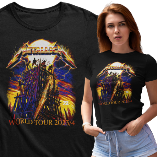 DAMSKA KOSZULKA MUZYCZNA METALLICA NA KONCERT DLA FANKI WORLD TOUR 2023/24 1