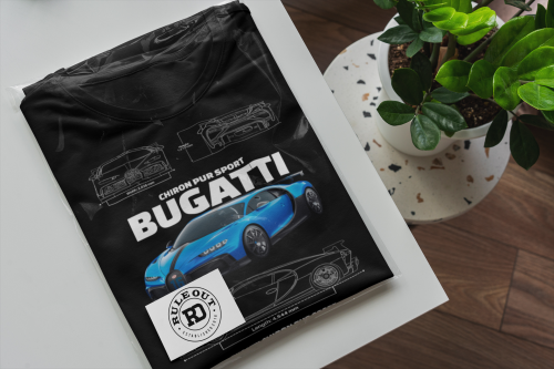 KOSZULKA MĘSKA MOTORYZACYJNA BUGATTI CHIRON PUR SPORT 6