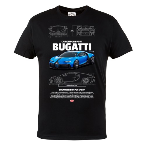 KOSZULKA MĘSKA MOTORYZACYJNA BUGATTI CHIRON PUR SPORT 2