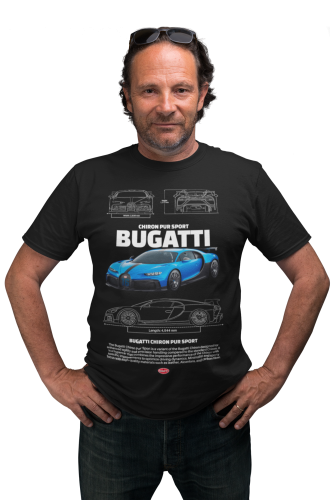 KOSZULKA MĘSKA MOTORYZACYJNA BUGATTI CHIRON PUR SPORT 5