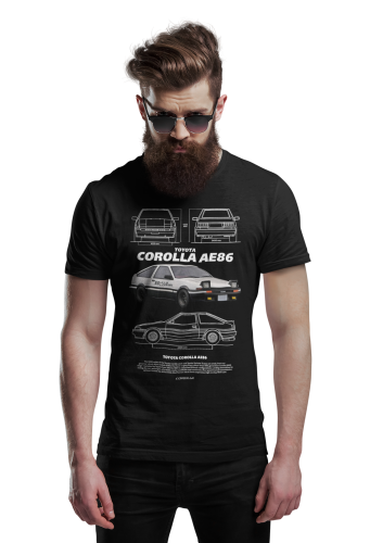 KOSZULKA MĘSKA MOTORYZACYJNA TOYOTA COROLLA AE86 4