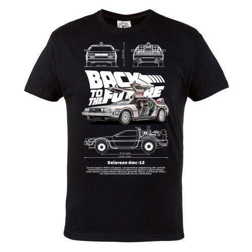 KOSZULKA MĘSKA MOTORYZACYJNA DELOREAN DMC-12 POWRÓT DO PRZYSZŁOŚCI 2