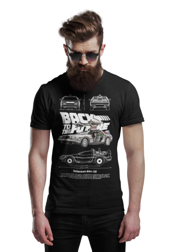 KOSZULKA MĘSKA MOTORYZACYJNA DELOREAN DMC-12 POWRÓT DO PRZYSZŁOŚCI 4
