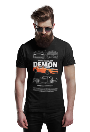 KOSZULKA MĘSKA MOTORYZACYJNA DODGE CHALLENGER SRT DEMON 4