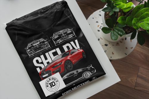 KOSZULKA MĘSKA MOTORYZACYJNA CZERWONY FORD MUSTANG GT500 SHELBY 6