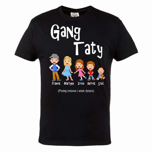 KOSZULKA MĘSKA PREZENT NA DZIEŃ OJCA GANG TATY CZARNA TATA53