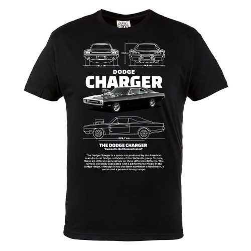 KOSZULKA MĘSKA MOTORYZACYJNA DODGE CHARGER 1970 2