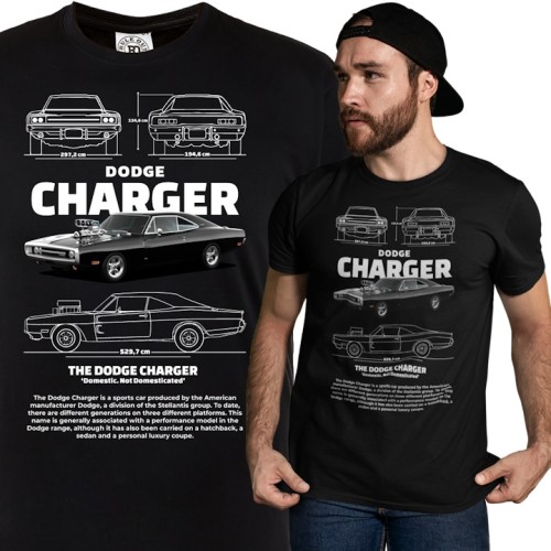 KOSZULKA MĘSKA MOTORYZACYJNA DODGE CHARGER 1970