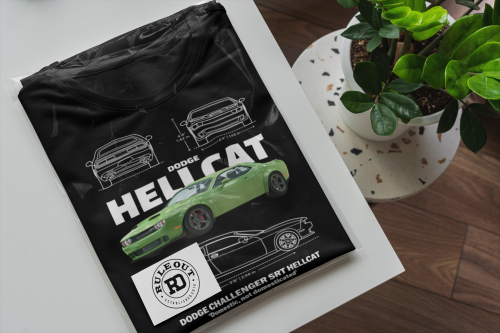 KOSZULKA MĘSKA MOTORYZACYJNA DODGE CHALLENGER SRT HELLCAT 6