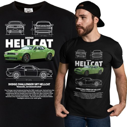 KOSZULKA MĘSKA MOTORYZACYJNA DODGE CHALLENGER SRT HELLCAT 1