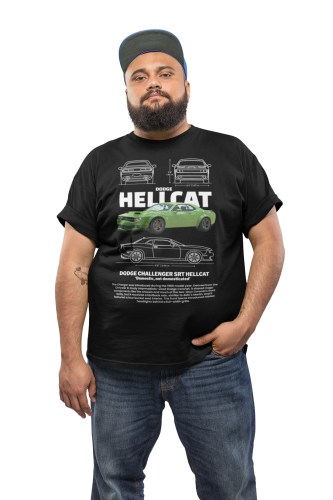 KOSZULKA MĘSKA MOTORYZACYJNA DODGE CHALLENGER SRT HELLCAT 3