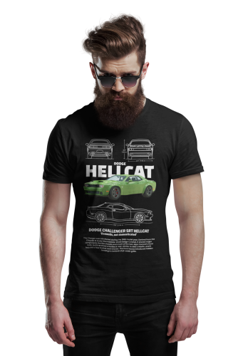 KOSZULKA MĘSKA MOTORYZACYJNA DODGE CHALLENGER SRT HELLCAT 4
