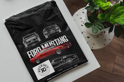 KOSZULKA MĘSKA MOTORYZACYJNA FORD MUSTANG FASTBACK 1965 6