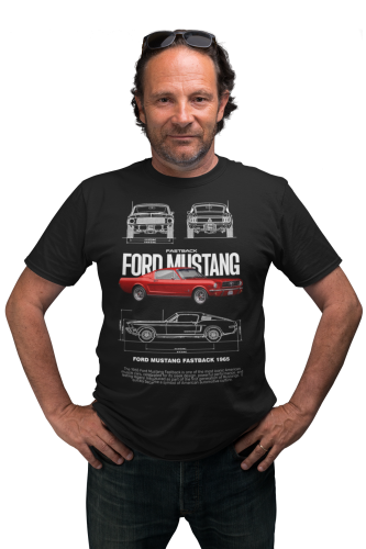 KOSZULKA MĘSKA MOTORYZACYJNA FORD MUSTANG FASTBACK 1965 5