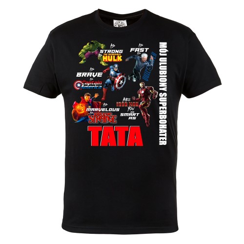 KOSZULKA MĘSKA PREZENT NA DZIEŃ OJCA MÓJ ULUBIONY SUPERBOHATER TATA