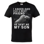 KOSZULKA MĘSKA PREZENT NA DZIEŃ OJCA I ASKED GOD FOR A BEST FRIEND HE SENT ME MY SON