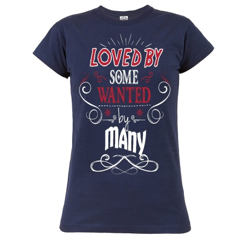 KOSZULKA DAMSKA Z NAPISEM LOVED BY SOME WANTED BY MANY