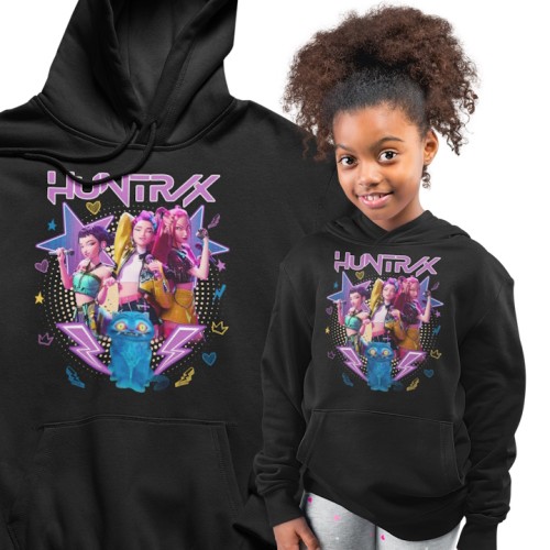 BLUZA DZIECIĘCA Z KAPTUREM KPOP DEMON HUNTERS HUNTRIX  