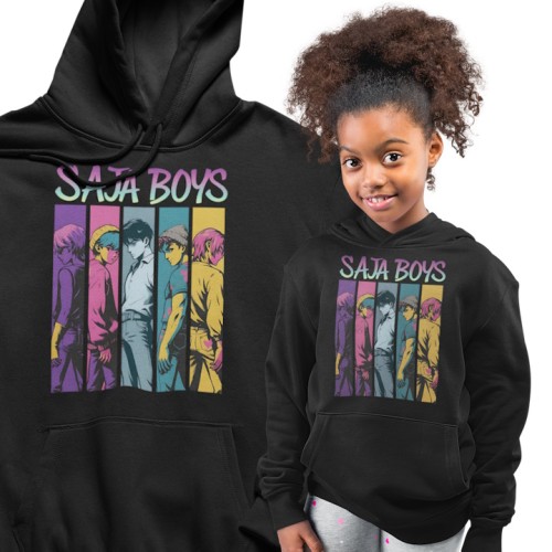 BLUZA DZIECIĘCA Z KAPTUREM KPOP DEMON HUNTERS SAJA BOYS 