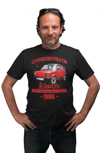 Koszulka prezent na 40 urodziny 1986 Klasyk PRL Fiat 126p torba gratis  2