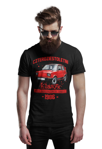 Koszulka prezent na 40 urodziny 1986 Klasyk PRL Fiat 126p torba gratis  3