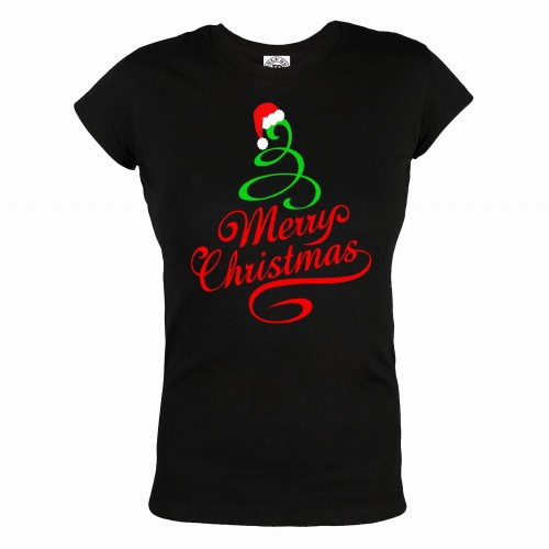 KOSZULKA ŚWIĄTECZNA DAMSKA SANTA MERRY CHRISTMAS TREE